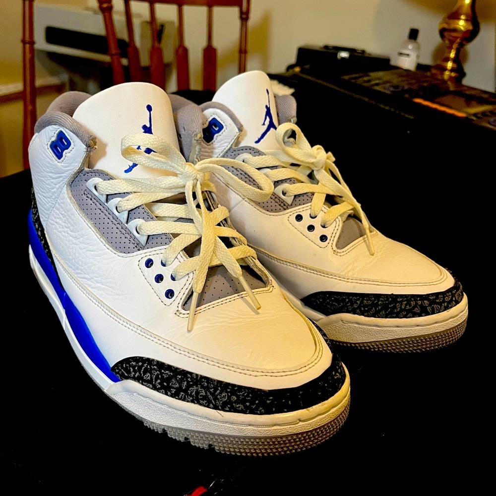 Jordan 3 Racer Blue Size 10 Retro Rare basketball Sneakers Barely Worn NOS